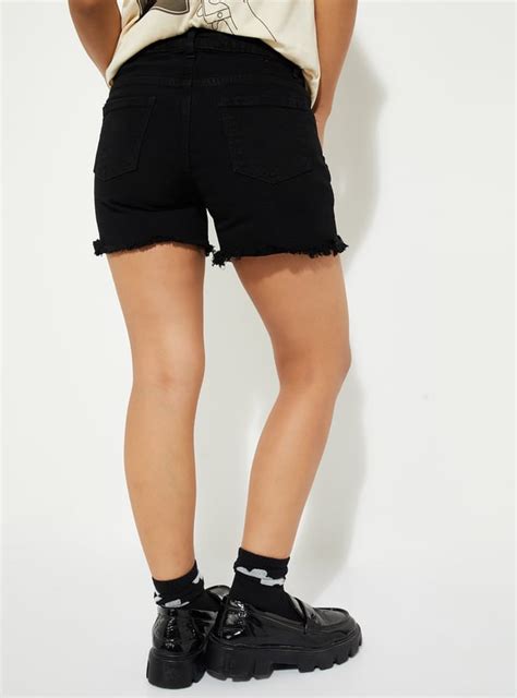Buy URB_N Women Solid Denim Shorts Online at just Rs. 799.0 ...