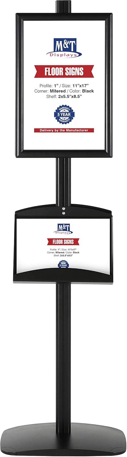 Buy M&T Displays Free Standing Aluminum Display Stand Double Sided ...