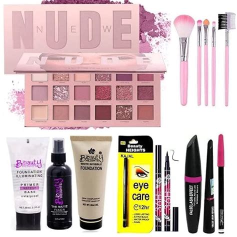 Makeup kit Combo -18 Multicolor Shades Nude Eyeshdow + 5 Pink Makeup ...