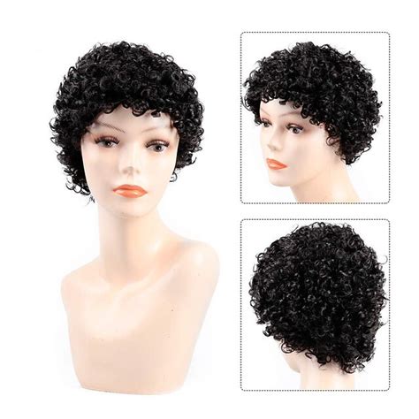 Black Wigs for Women Short Afro Kinky Curly Wigs for Women Heat ...