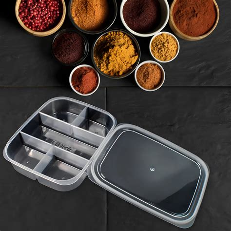 Durable Plastic Multi-Compartment Lunch Box with Tight Lids, Microwave ...