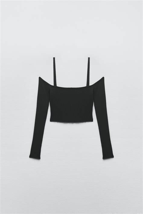Zara Ribbed Crop Top Trf at Taylah North blog