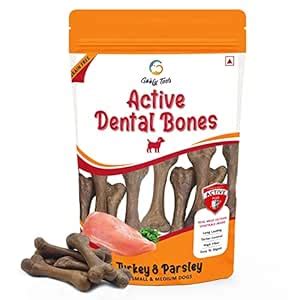 Buy Goofy Tails Active Dental Bones Dog Treats- Turkey & Parsley (200g ...
