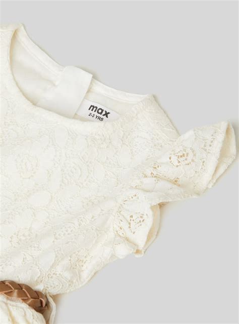 Buy Girls Lace Detailed Dress with Belt Online at just Rs. 699.0 ...