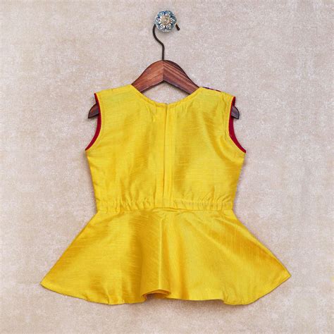 Shop Online Girls Yellow Ethnic Print Dhoti and Kurta Set at ₹1499