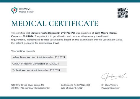 Medical Certificate Of Good Health – BYOFB