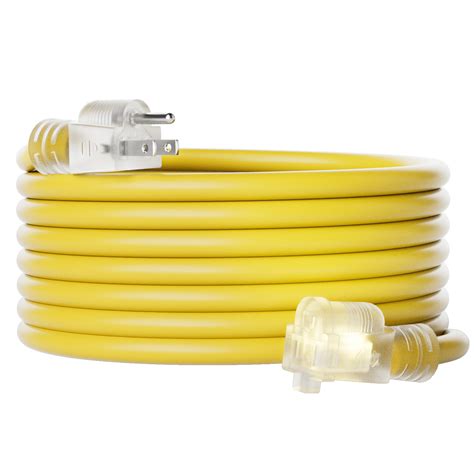 12/3C YELLOW 50 FT EXTENSION CORD WITH LIGHTED FEMALE END - Cablemaster ...