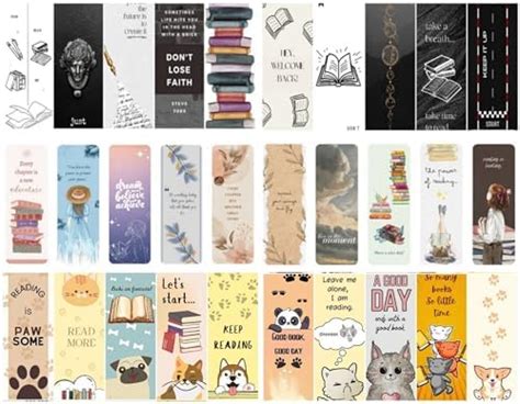 Generic Designer Bookmarks Set of 30 with 3 Free Stickers. Motivational ...