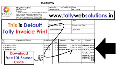 (Free) TDL Source Code of Invoice Print - Increase Qty Rate Amount ...