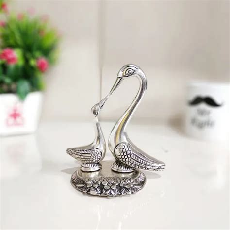 Kridaykraft Metal Love Birds Swan Set Pair Of Kissing Duck Price in ...