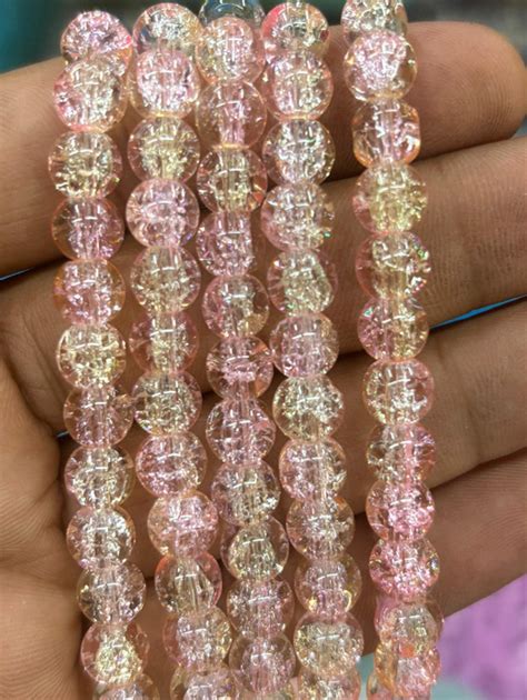 Crackle Beads 8mm - Light Pink & Light Yellow – Jo Handmade