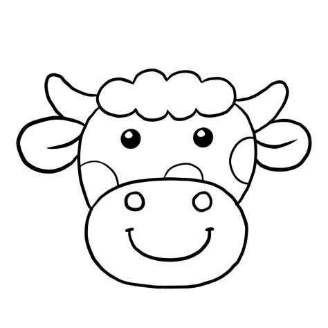 Cow Head Coloring Page Printable