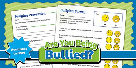 Are You Being Bullied?: Bullying Prevention Activity