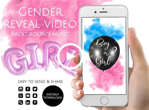 Buy Gender Reveal Video It's a Girl Card Digital Pregnancy Announcement ...
