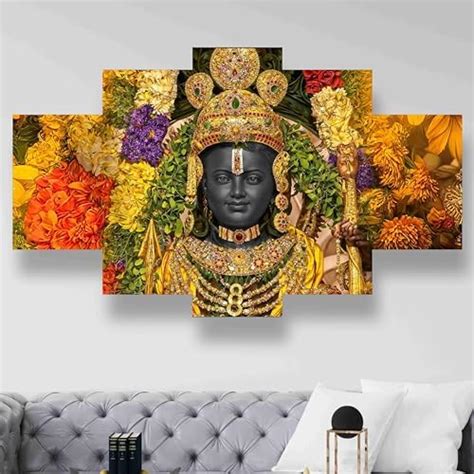 SAF Ram lalla ayodhya model Paintings for Wall Decoration - Set Of Five ...