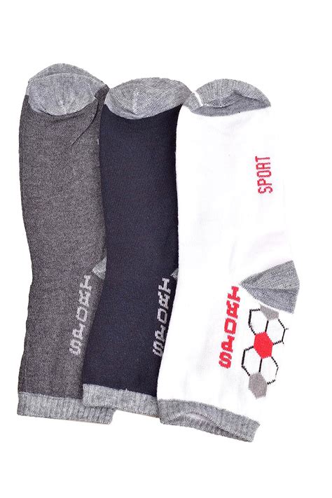 Sports Cotton Calf Length Socks Multicolour_Free Size (Pack of 3 ...