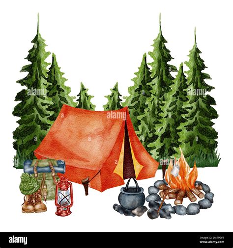 Tent And Campfire Clipart