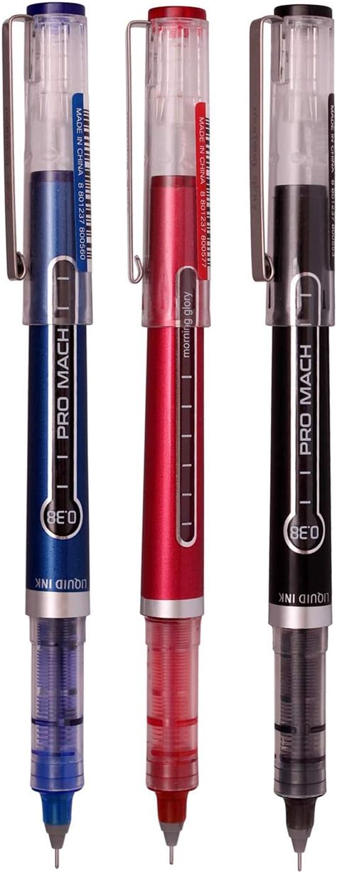 Morning Glory Pro Mach Roller Ball Pen - 0.38 mm Fine Point Tip (Pack ...