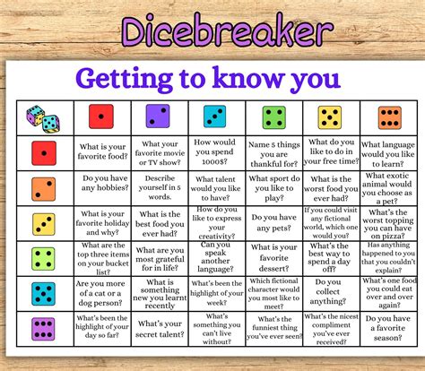 Dicebreaker Roll and Tell Game, Back to School, Icebreaker Activity for ...