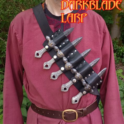 Larp Throwing Knife Bandolier With Larp Safe Knives for Larp, Cosplay or Costume. - Etsy