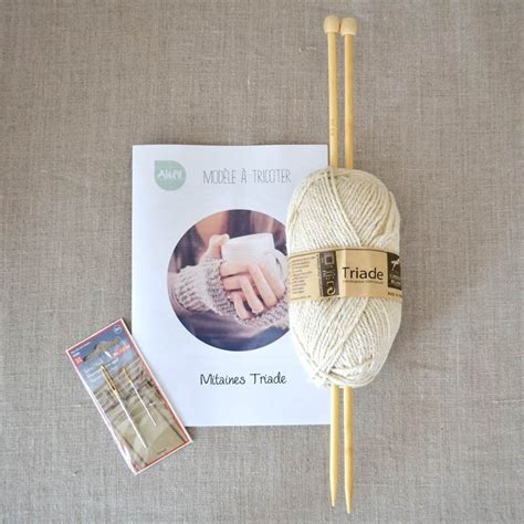 Kit tricot mitaine triade - A&A Patrons