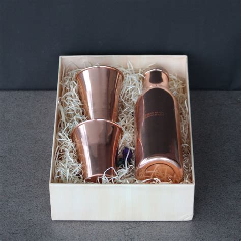 Glossy Rounded Copper Bottle Set – Indian Bartan