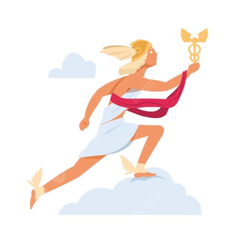 Hermes Vector Art PNG, Hermes Or Mercury Antique Mythology, White ...