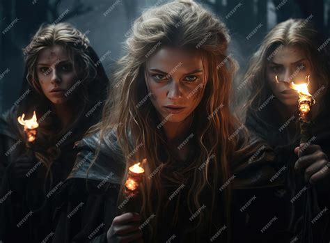Premium AI Image | A group of witches