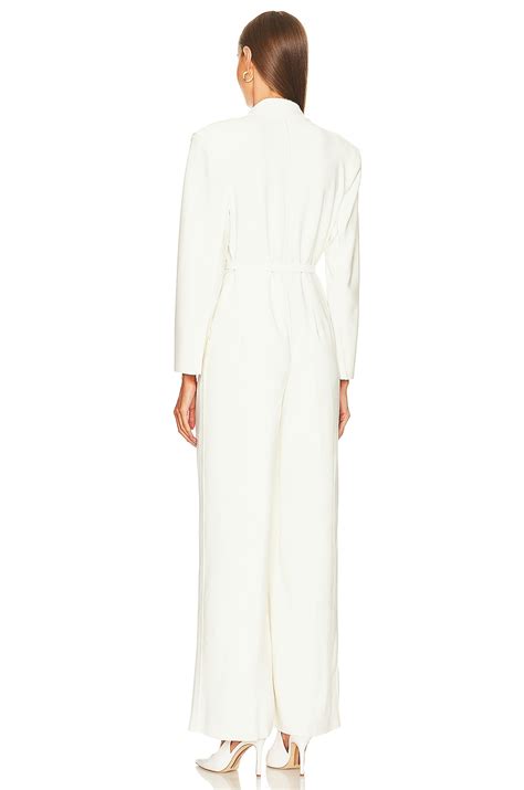 Norma Kamali Single Breasted Straight Leg Jumpsuit in Ivory | REVOLVE