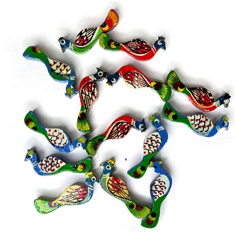 Multi Color Peacock Wooden Miniature – craftshopindia