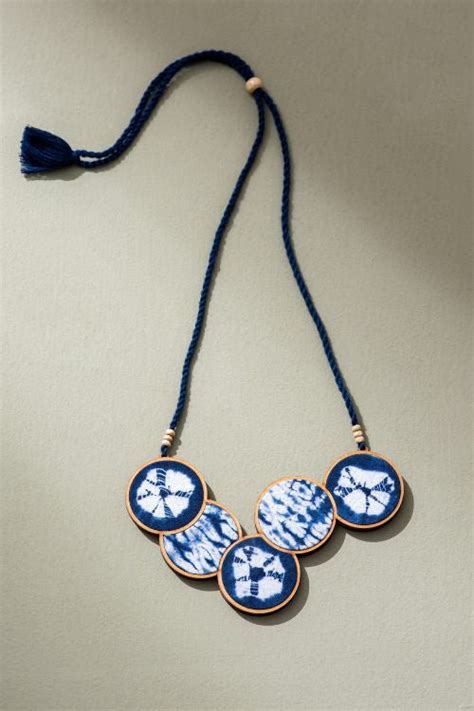 Whe Tie And Dye Blue Connected Circle Upcycled Fabric And Repurposed W ...