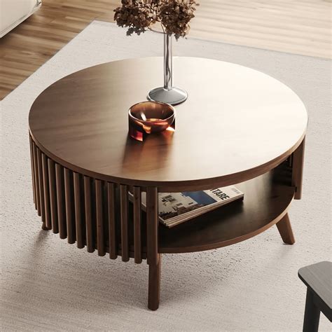 George Oliver Klever Mid Century Modern Coffee Table | Round Wooden ...
