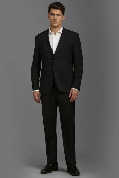 Buy Men Black Slim Fit Textured Formal Two Piece Suit Online - 39725444 ...