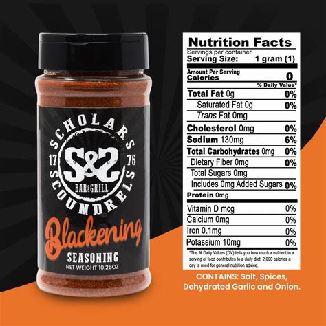 Scholars & Scoundrels Bar & Grill Blackened Seasoning | Cajun Spice for ...
