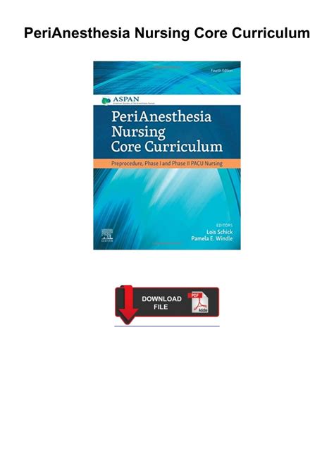 PeriAnesthesia-Nursing-Core-Curriculum