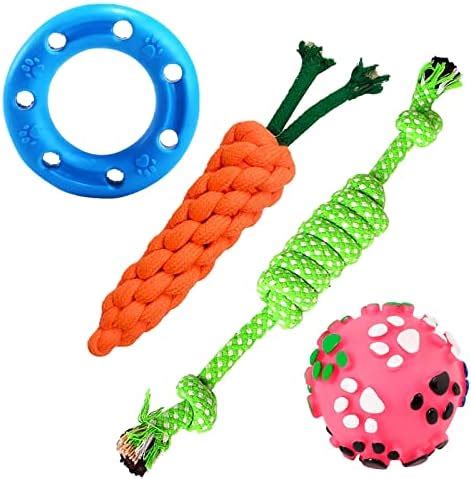 Buy Emily Pets Puppies Rubber Squeaky Ball Toy with Dog Rope Toy for ...