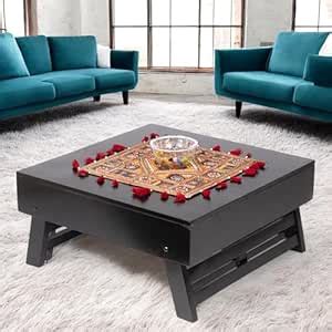 Ikiriya Bradford Sheesham Wood Coffee Table with Foldable Legs in Dark ...