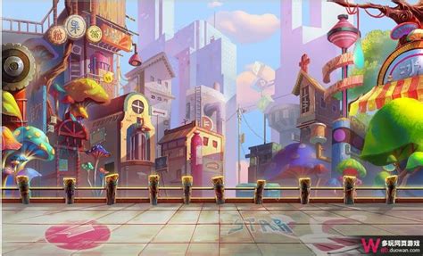 an animated city with lots of colorful buildings