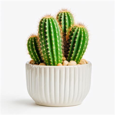 Premium AI Image | cactus in white pot isolated on a white background