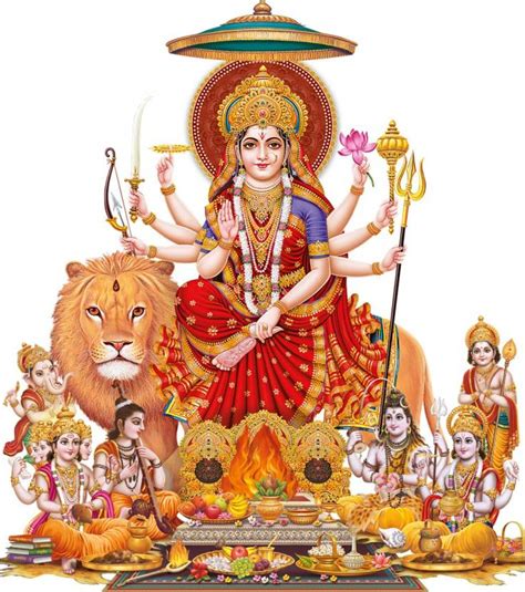 god & god's 48 cm Sherawali Mata Rani Wall Sticker Self Adhesive ...