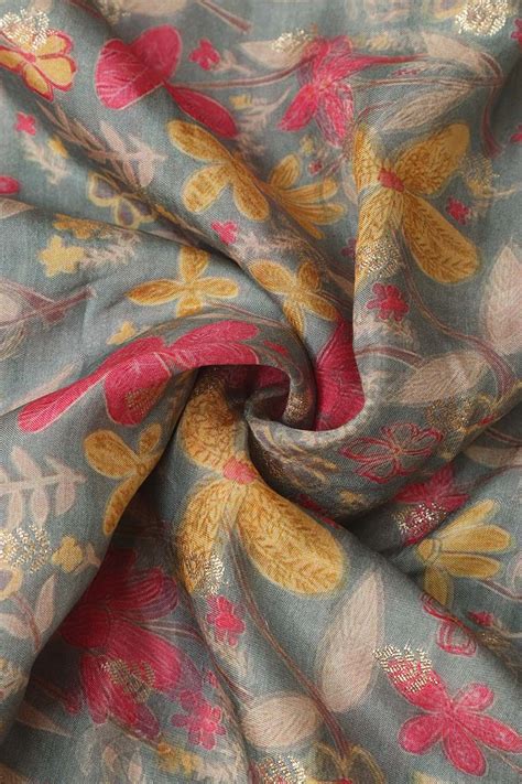 Multicolor Digital Printed Muslin Silk Fabric ( 1 Mtr ) – Luxurion ...