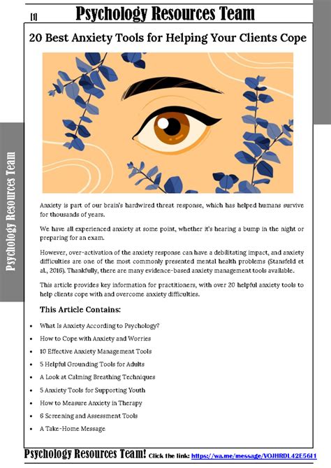 20 Best Anxiety Tools for Helping Your Clients Cope-1 - Psychology ...