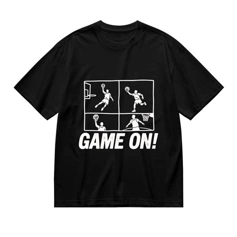 Black T Shirts for Men, GAME ON!, Basketball Players Print Mens Graphic Tees, 24816272,XXL ...