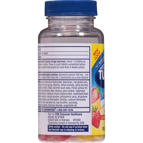 TUMS Gas Relief, Tablets, Lemon & Strawberry (28 each) Delivery or Pickup Near Me - Instacart
