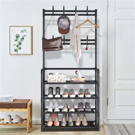 Amazon.com: Coat and Shoe Rack,Entryway Coat Rack,Shoe Coat Rack ...