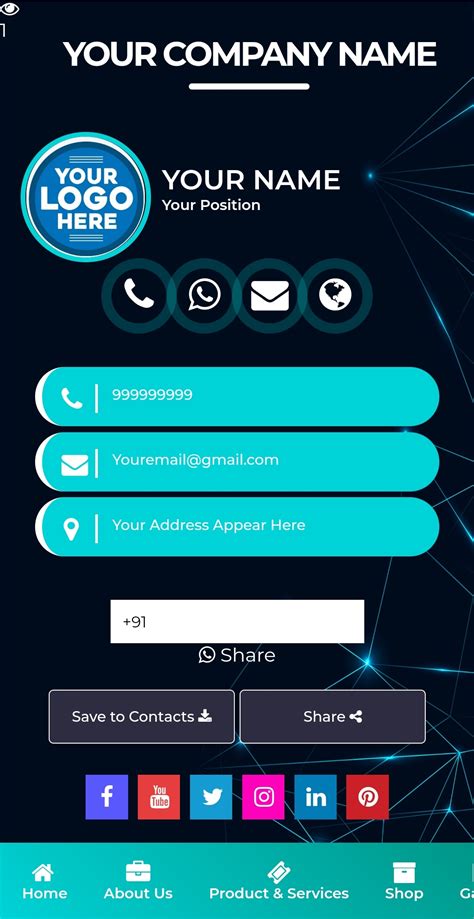 Digital Visiting Card Source Code || Online Business Card Source Code