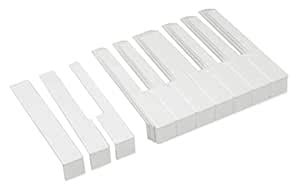 Jiayouy Complete Set 52Pcs Plastic Piano Keytops with Fronts Piano Key ...