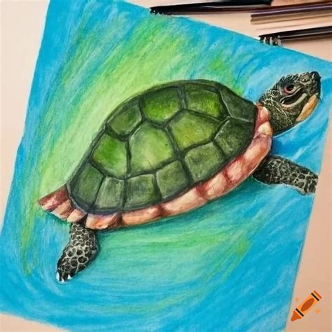 Sea Turtle Color Pencil Drawings