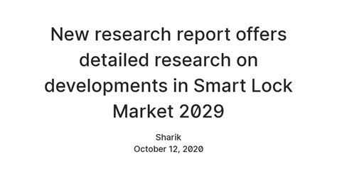 New research report offers detailed research on developments in Smart ...