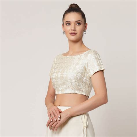 Off White Embroiderd Blouse